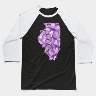 Illinois in Flowers Baseball T-Shirt